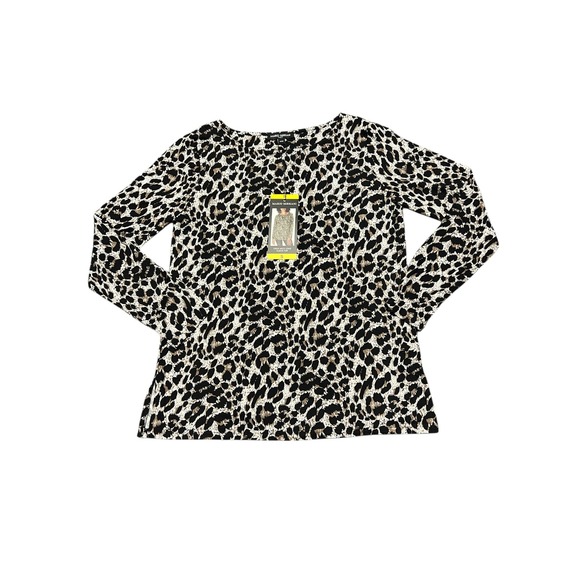Mario Serrani Tops - Mario Serrani Leopard Print Crew Neck Long Sleeve Top Women Size S